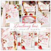 Pink Bow Berry Sweet Baby Shower Invitation Einladung