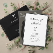 Bow Classic Old Money Black & White Photo Wedding Einladung (Personalisieren Sie die Kollektion dieses unabhängigen Creators. Test)