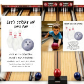 Bowling-Kindergeburtstagsfeier Dankeskarte