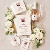 Bows and Bubbly Bridal Shower Mini Champagne Label Schaumweinetikett