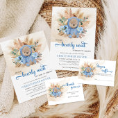 Teddy Bären Pampas Gras Eukalyptus vielen Dank Dankeskarte