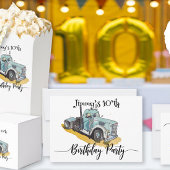 Boys Birthday Party Blue Semi Truck Pappteller