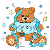 Neues Baby oder Baby Dusche Blue Teddy Bear Geschenkpapier