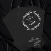 Hochzeitslogo für mit Monogramm Skriptzweige C Einladung