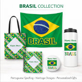 Brasil Bandera do Brasil Green Personalisiert Button