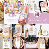 Personalisiert Bridal Brunch Pink Gold Glitzer Wasserflaschenetikett