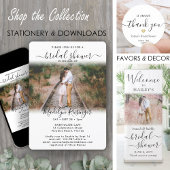 4 Foto Elegante Moderne Kalligraphie Brautparty Einladung