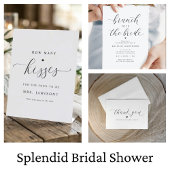 Modernes romantisches Schwarz-Weiß-Brautparty Einladung