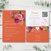 Orange Ribbon Swirt und Herz Monogramm (Personalisiere diese Kollektion eines unabhängigen Creators.)