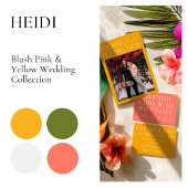 Modernes, minimales, hellgelbes Menü für Hochzeits Menükarte