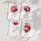 Lebendiges Florales Hochzeitsprogramm Fächer