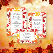 Helle Herbstlaub Hochzeit speichern das Datum Save The Date