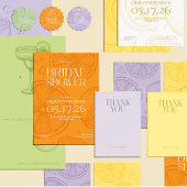 Bright Minimalist Citrus Bridal Shower invite Einladung