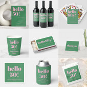 Modern Bold Pink Green 50th Birthday Custom Pappbecher