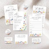 Wildblume Meadow Brautparty QR-Code Einladung