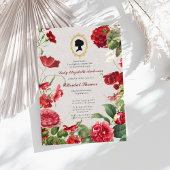 Budget Rote Rose Florals Bridgerton Brautparty Geschenkanhänger