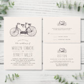 Vintage Tandem-Radfahrer-Hochzeitskarte Begleitkarte (Personalisiere diese Kollektion eines unabhängigen Creators.)