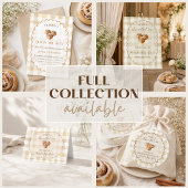 Brötchen im Ofen Beige Gingham Babyparty Pappteller