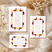 Blumen-Einzigartige farbenfrohe Foto-Hochzeitseinl Einladung