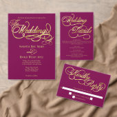 Burgundy & Gold Calligraphy Formal Wedding RSVP (Personalisiere diese Kollektion eines unabhängigen Creators.)