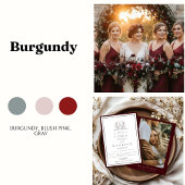 Burgundy botanical crest monogram wedding pappbecher
