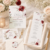 Burgundy Winter Elegance Wedding Serviette