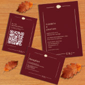 Burgundy Autumn Wedding RSVP Karte