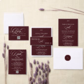 Elegant Old Money Script Burgundy Wedding Einladung (Personalisiere diese Kollektion eines unabhängigen Creators.)