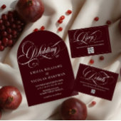 Elegant Calligraphy Burgundy Wedding Einladung