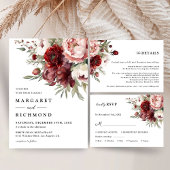 Burgund Rosa Rosa Rustikale Save the Date Einladung