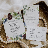 Burgundy Gold Geometric Folded Wedding Programm