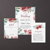 Burgundy Floral Rose Foliage Wedding Runder Aufkleber (Personalisiere diese Kollektion eines unabhängigen Creators.)