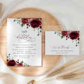 Burgund-Blume, Rote Blume, Grüne, Geburtstag Dankeskarte