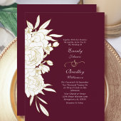 Elegante Burgundy White Script Herbst Winter Weddi Programm