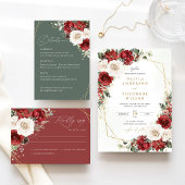 Burgunder-Gold-Winter-Blumen-Hochzeitszeremonie Programm