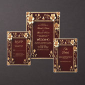 Burgundy Golden Blume Sticker (Personalisiere diese Kollektion eines unabhängigen Creators.)