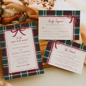 Burgundy Green Plaid Christmas Bow Table Numbers