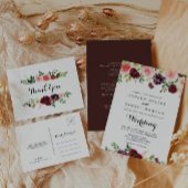 Spring Floral Wedding Kissing Menu Game Card