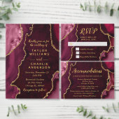 Red Gold Agate Wedding Seating Chart 10 Table Poster (Personalisiere diese Kollektion eines unabhängigen Creators.)