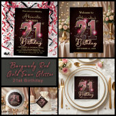 Elegant Luxury Midnight Glow 21. Geburtstag Einladung