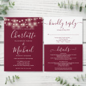 Burgundy String Lights Foto Tischnummer (Personalisiere diese Kollektion eines unabhängigen Creators.)