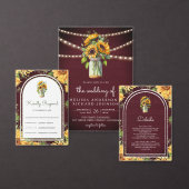 Burgundy Sunflower Mason Jar Arch Wedding Details Begleitkarte (Personalisiere diese Kollektion eines unabhängigen Creators.)