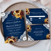 Burgundy Rose Sonnenblumen Marine QR Code Hochzeit Save The Date