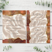 Burnt Orange Gold Agate Ivory Silk Wedding Einladung (Personalisiere diese Kollektion eines unabhängigen Creators.)