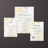 Yellow or Gold Boho Roses Stylish Script Wedding Einladung (Personalisiere diese Kollektion eines unabhängigen Creators.)