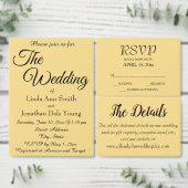 Butter Yellow Simple Stylized Name Hochzeit Einladungsbanderole (Personalisiere diese Kollektion eines unabhängigen Creators.)