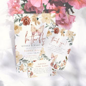 Aquarellfarben Wildblumen Blumenkinderdusche Begleitkarte