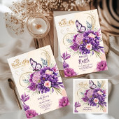 Schmetterling Lila Blütenpinsel Girl Way Babydusch Serviette