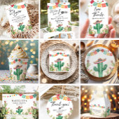 Taco Bout Liebe Fiesta Aquarell Cactus Dusche Pappteller