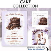 Schokoladenkuchen Lila Brown 30. Geburtstagsgesche Einladung